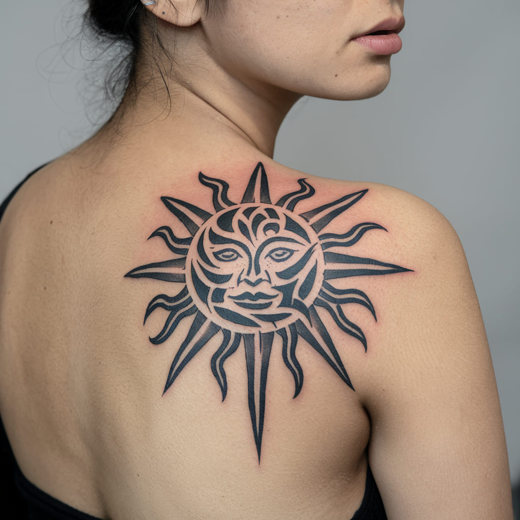 Bold Tribal Sun Emblem