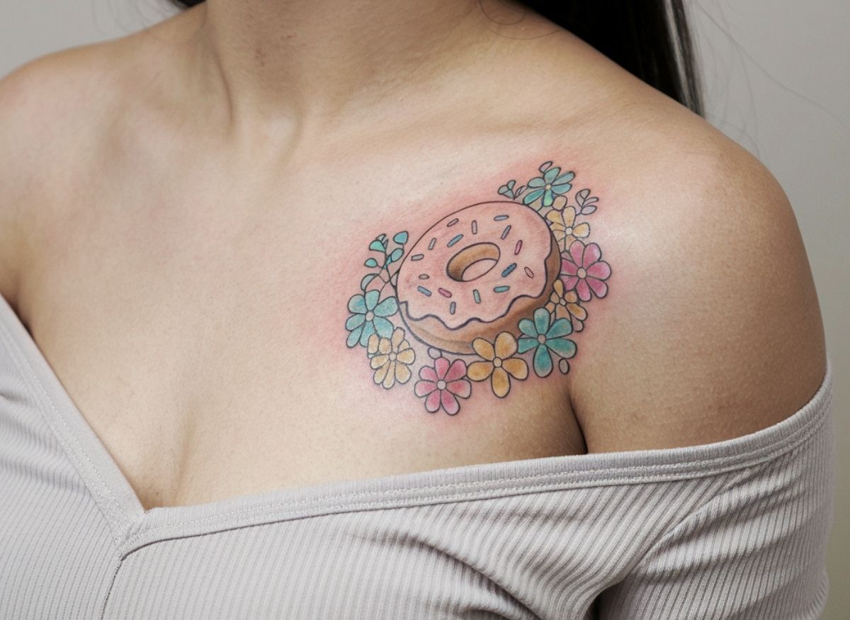 22 Adorable Cute Food Collarbone Tattoos for Women to Show Off