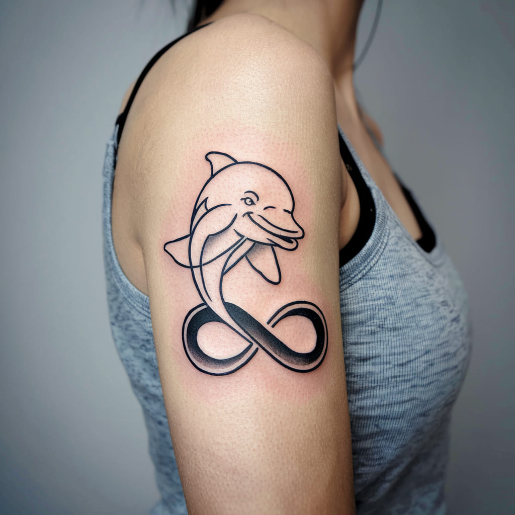 Dolphin in an Infinity Symbol