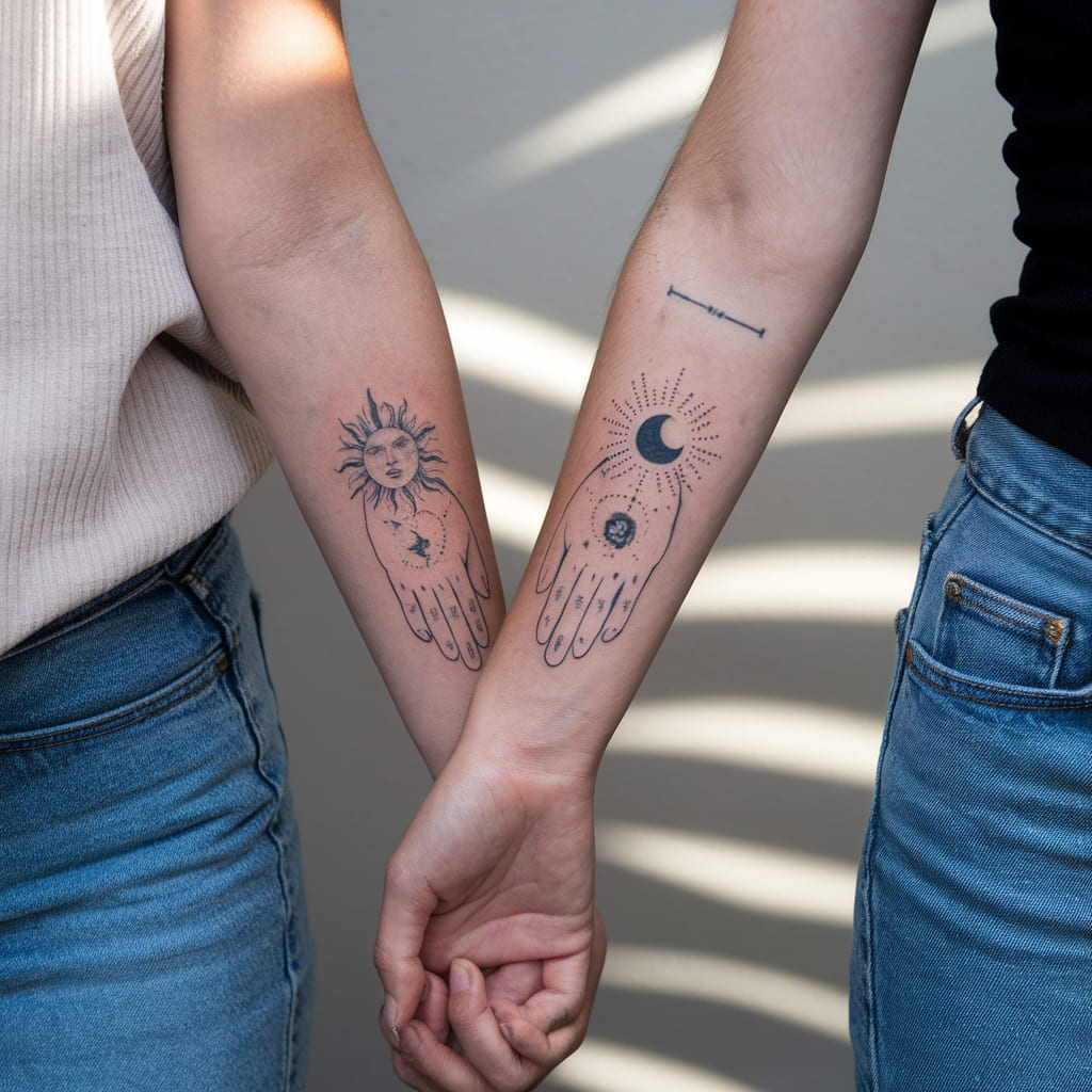 Matching Sun and Moon Hands