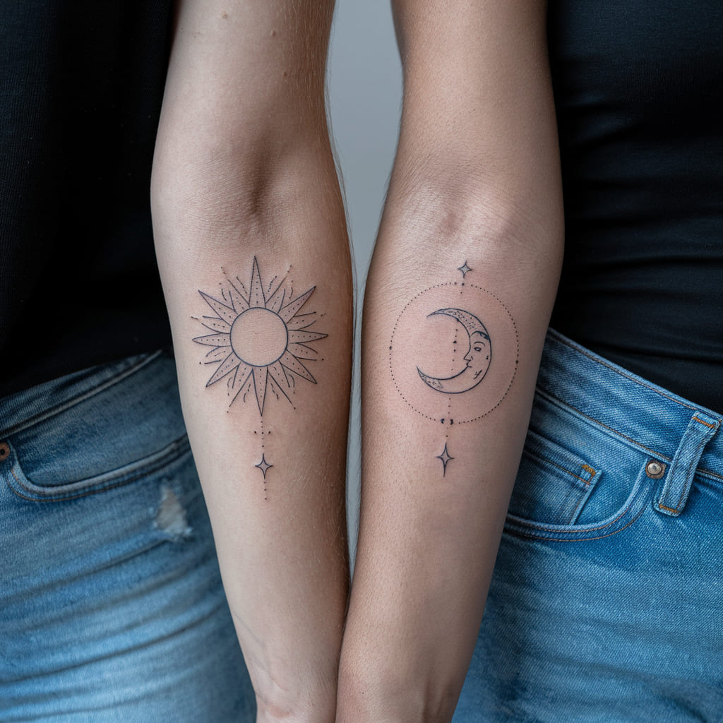 Minimalist Sun and Moon