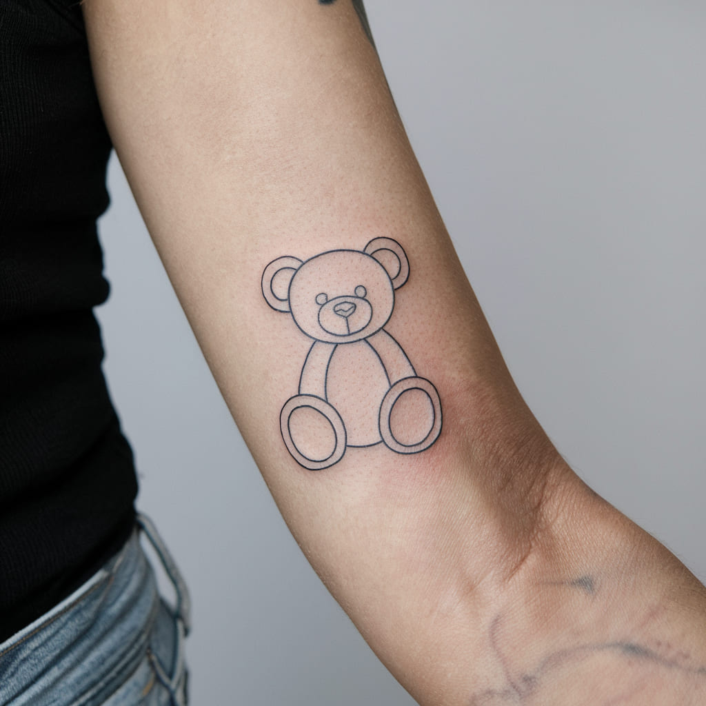 Minimalist Teddy Bear Outline