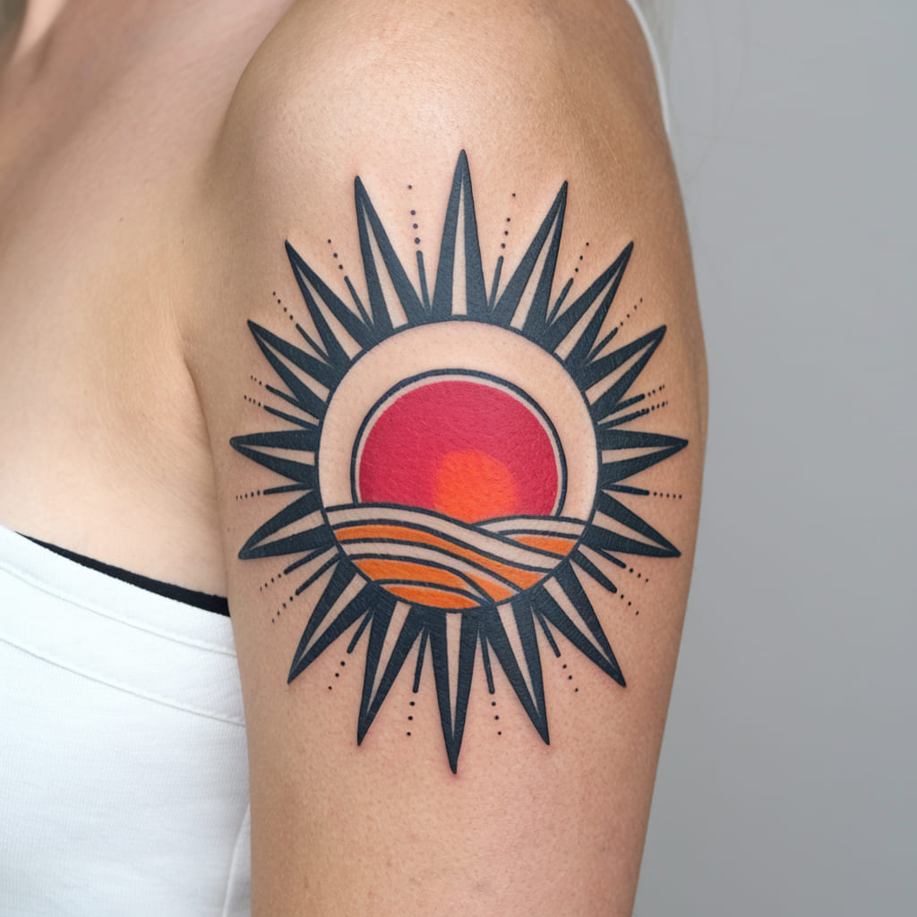 Nostalgic Retro Sun Burst