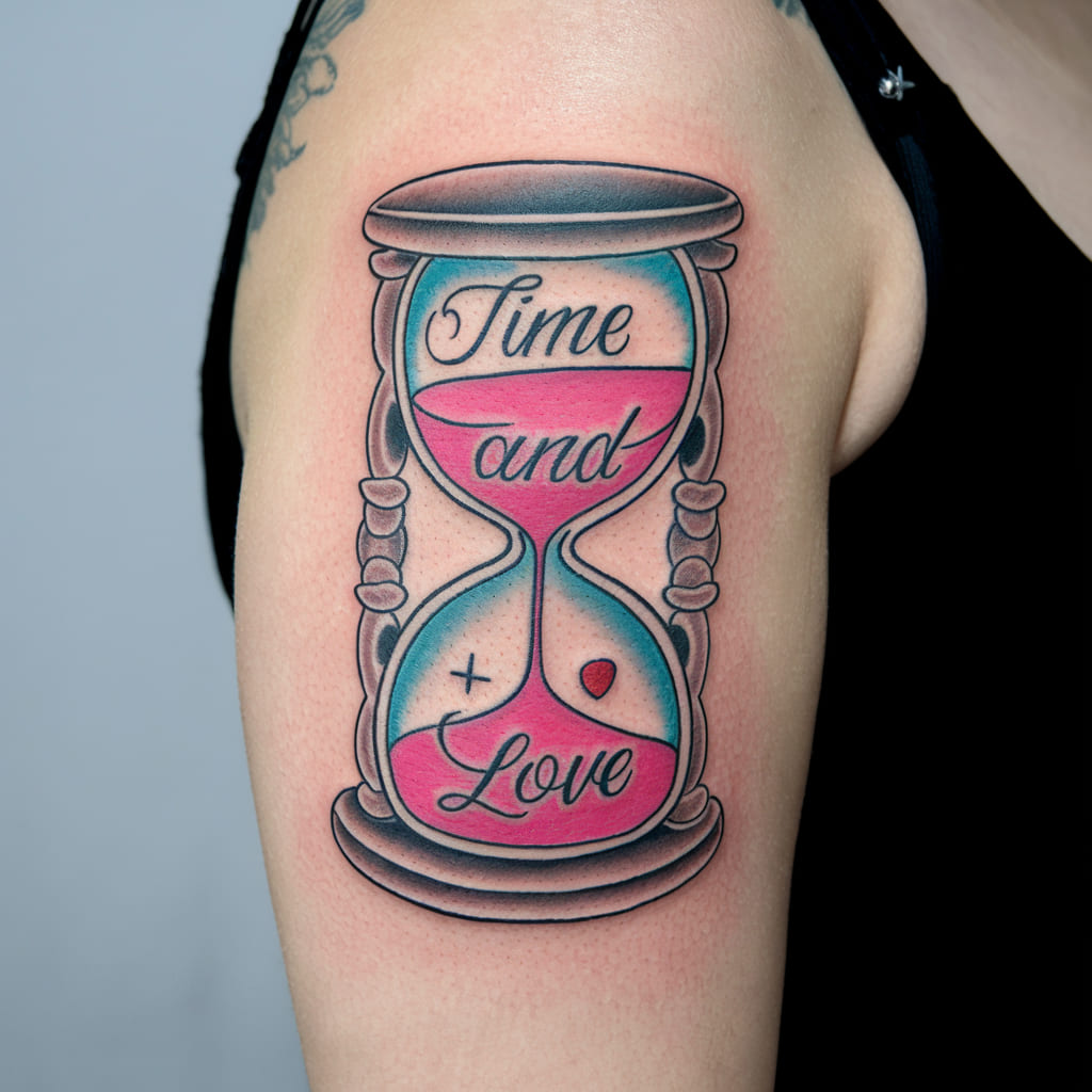 Pink Hourglass for Time and Love