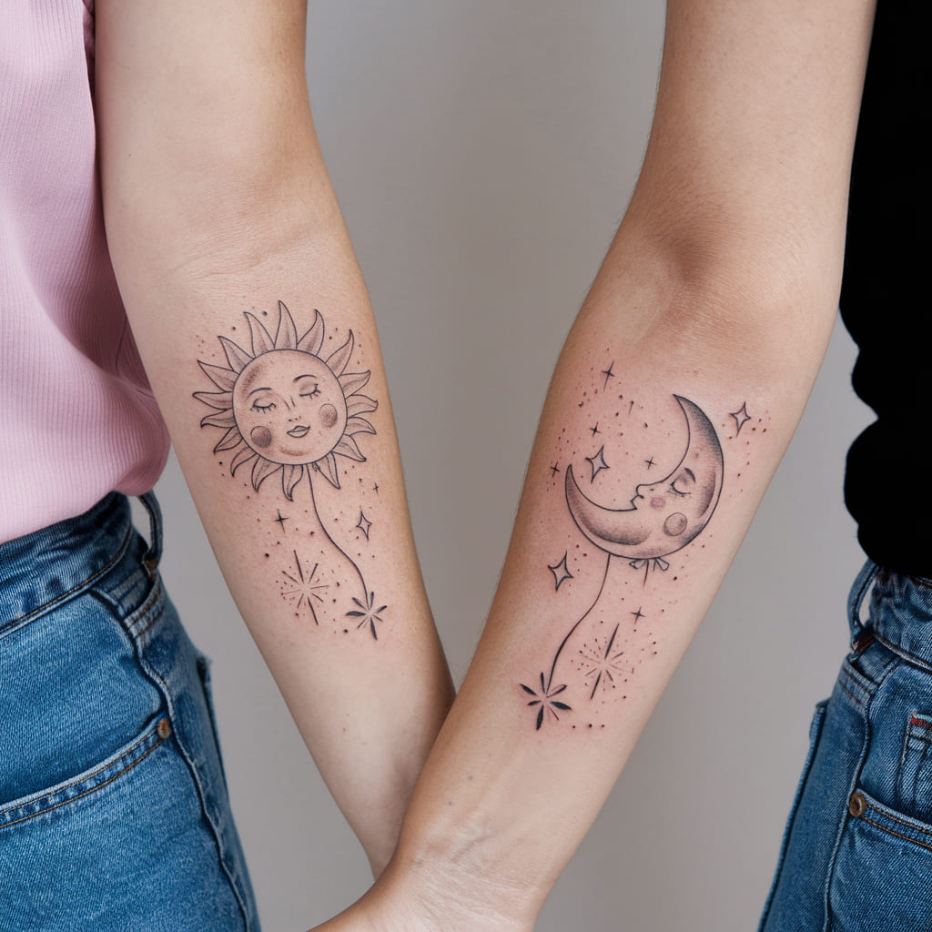 Playful Sun and Moon Balloons