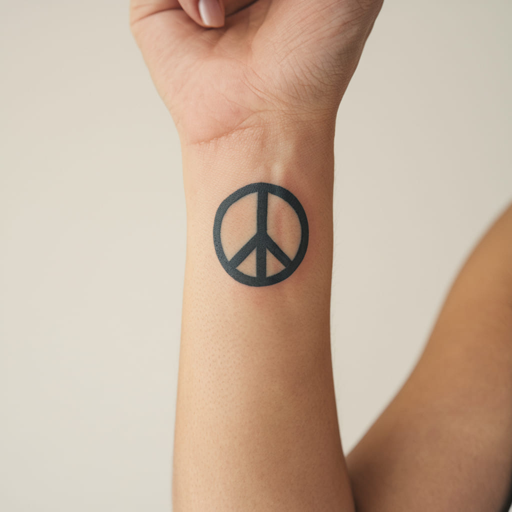 Simple Peace Symbol on Wrist