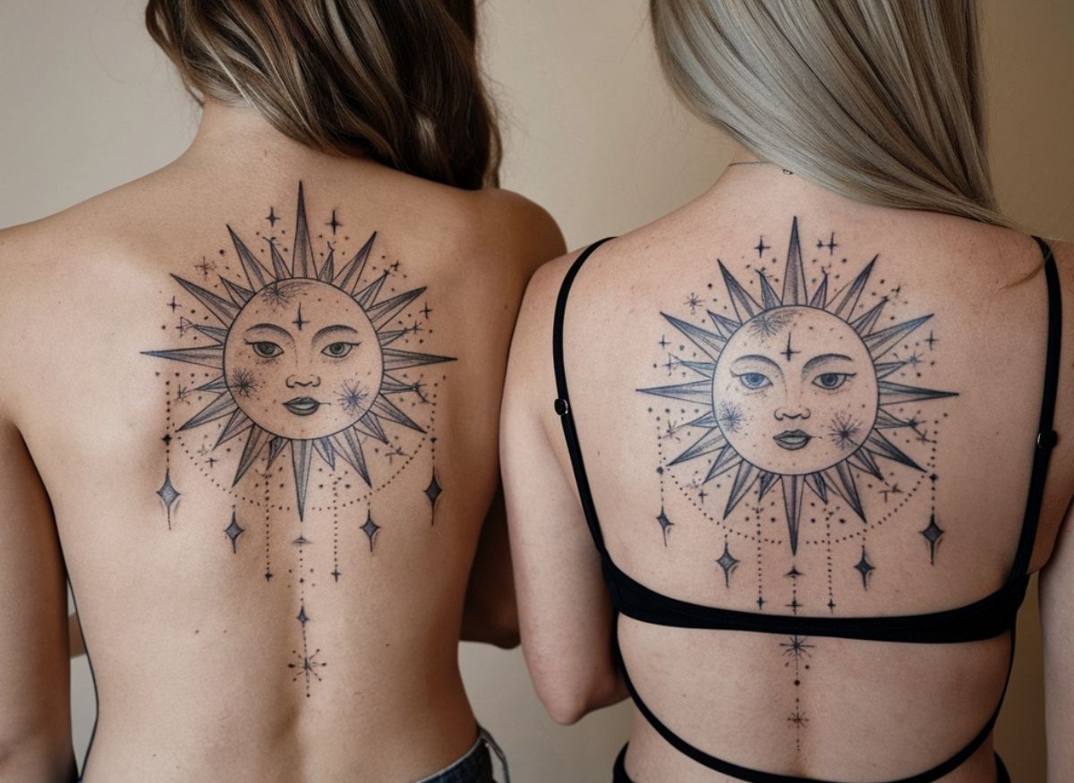 23 Creative Sun Moon Matching Tattoos for Female Besties