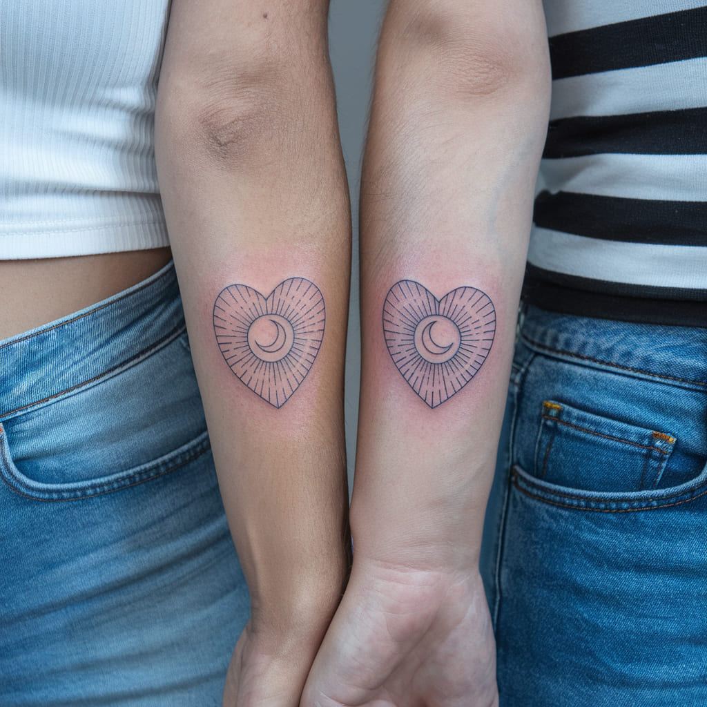 Sun and Moon in a Heart