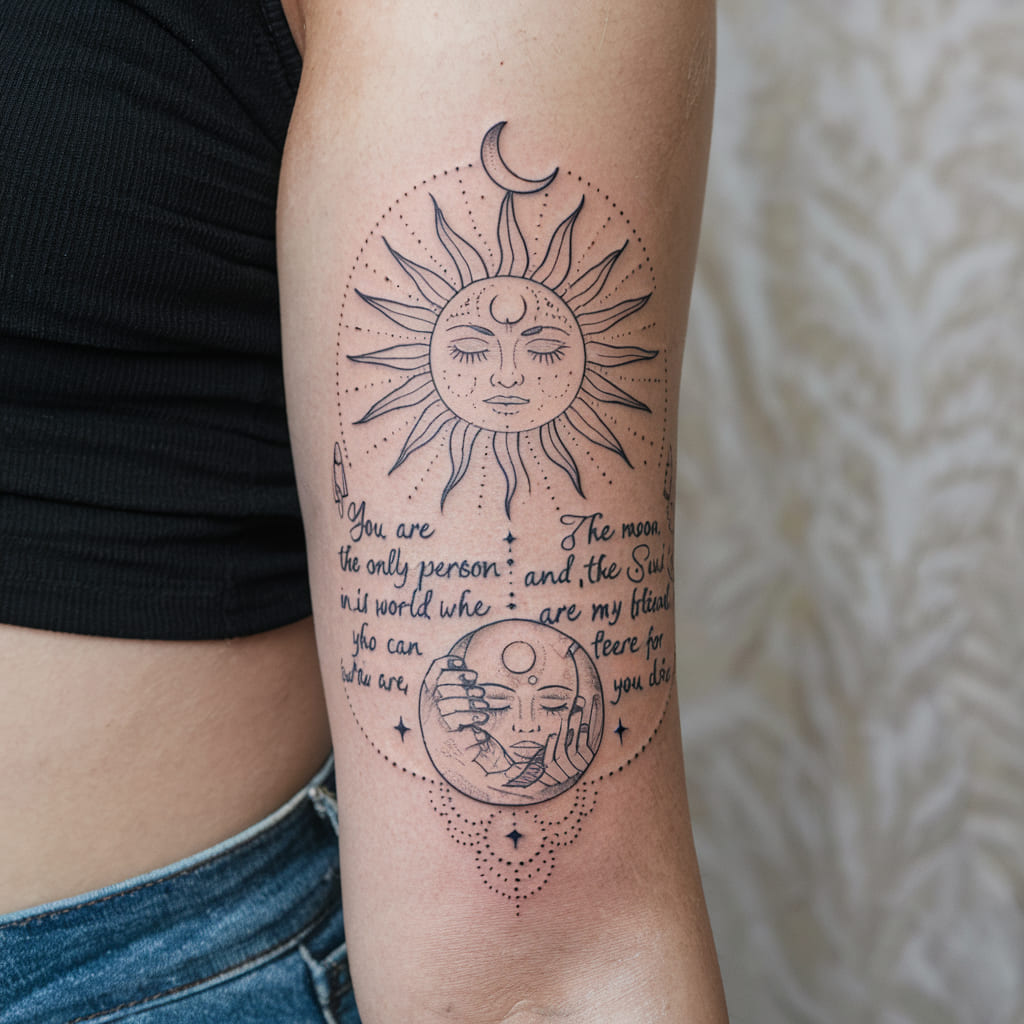 Sun and Moon with Inspirational Quotes