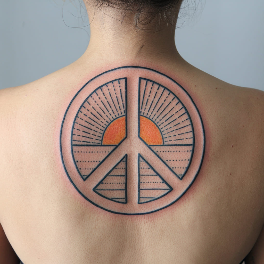 Sunset Peace Tattoo