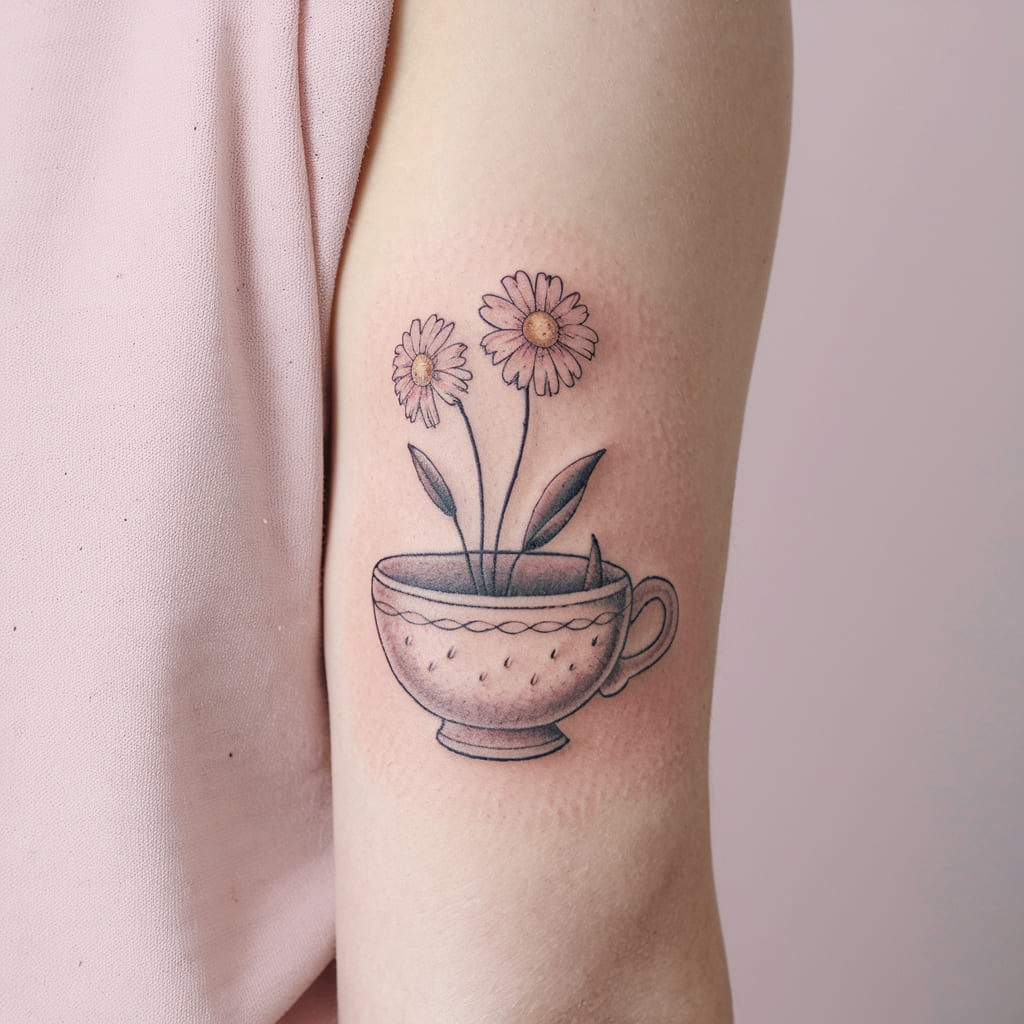 Tiny Wildflower in a Teacup