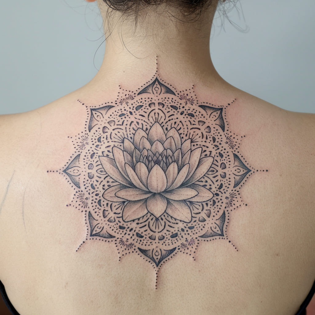 Water Lily Mandala on the Back