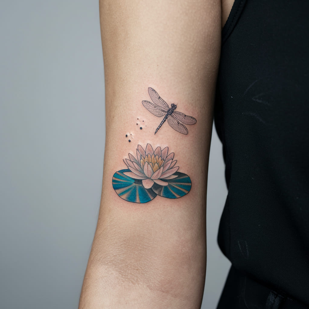 Water Lily and Dragonfly Combo