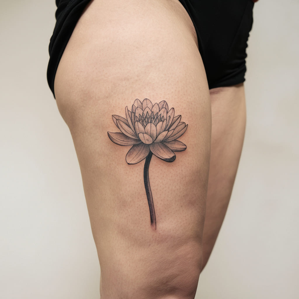 Water Lily in Full Bloom on the Thigh