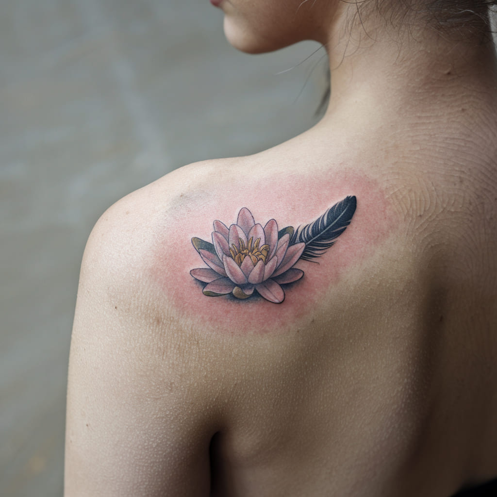 Water Lily with a Feather on the Back