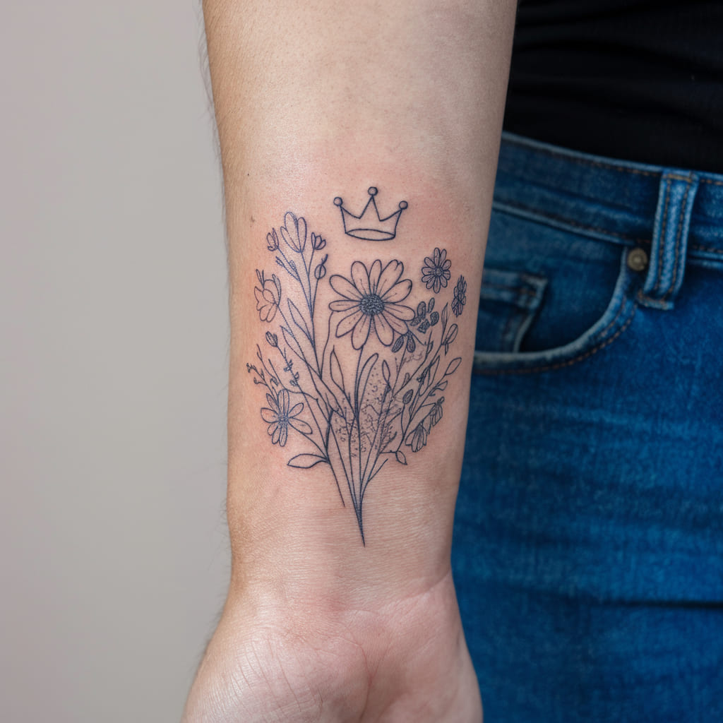 Wildflower Crown with a Little Crown