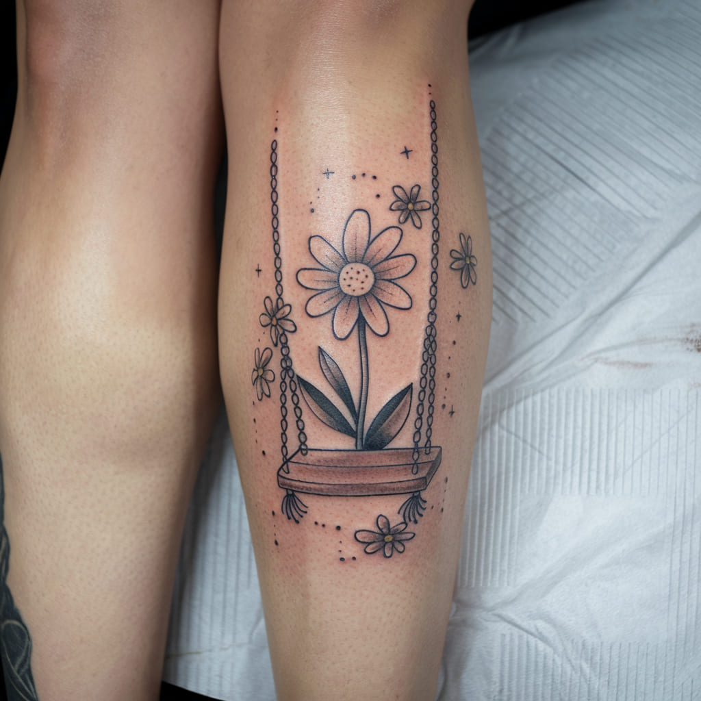 Wildflower in a Swing on the Calf