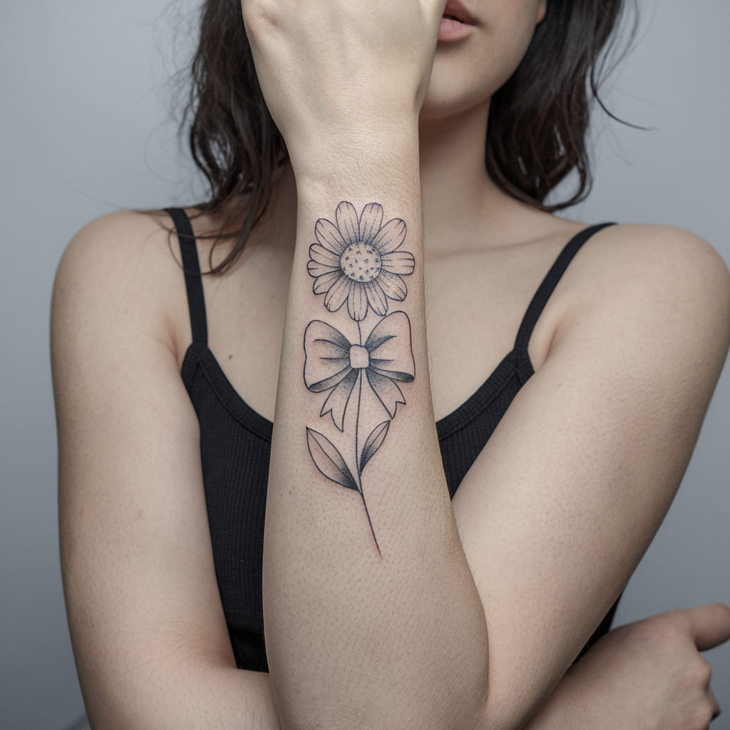 Wildflower with a Bow on the Forearm