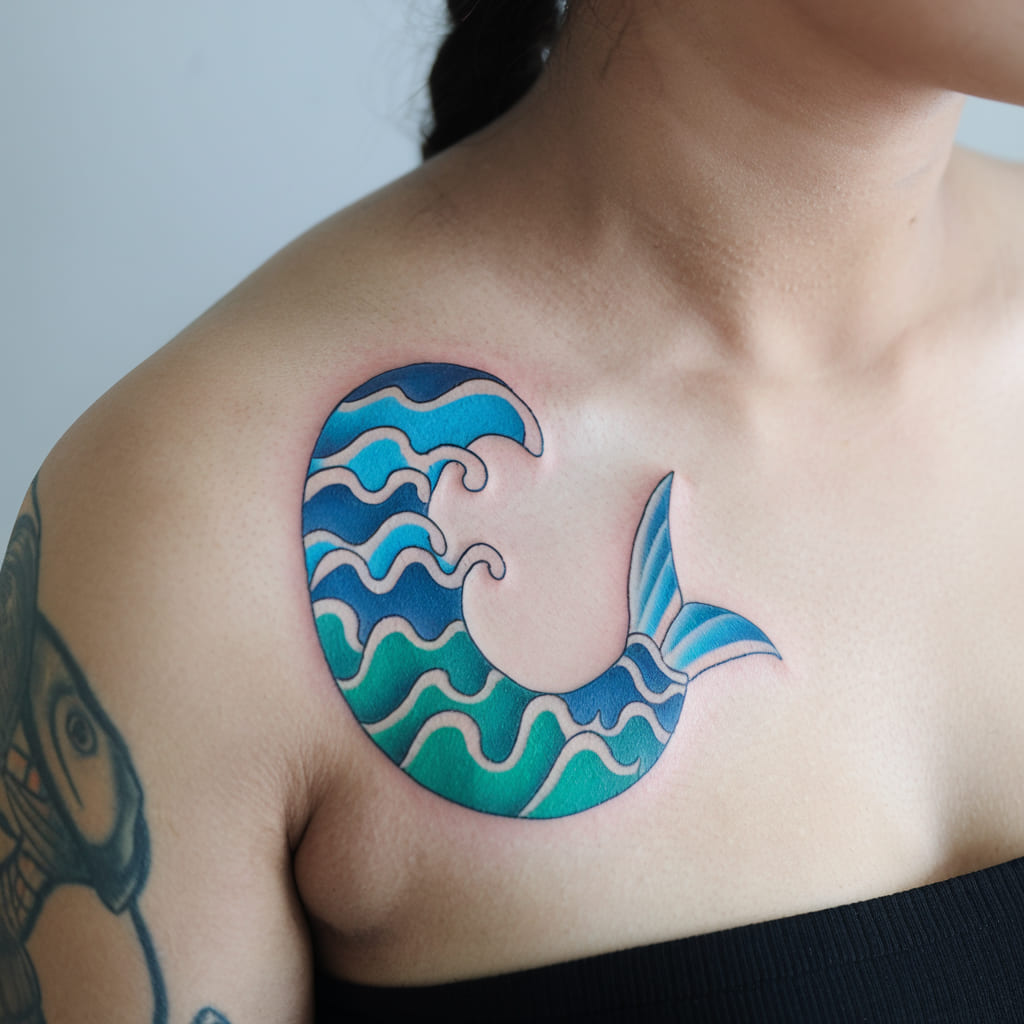 Abstract Half-Mermaid Design