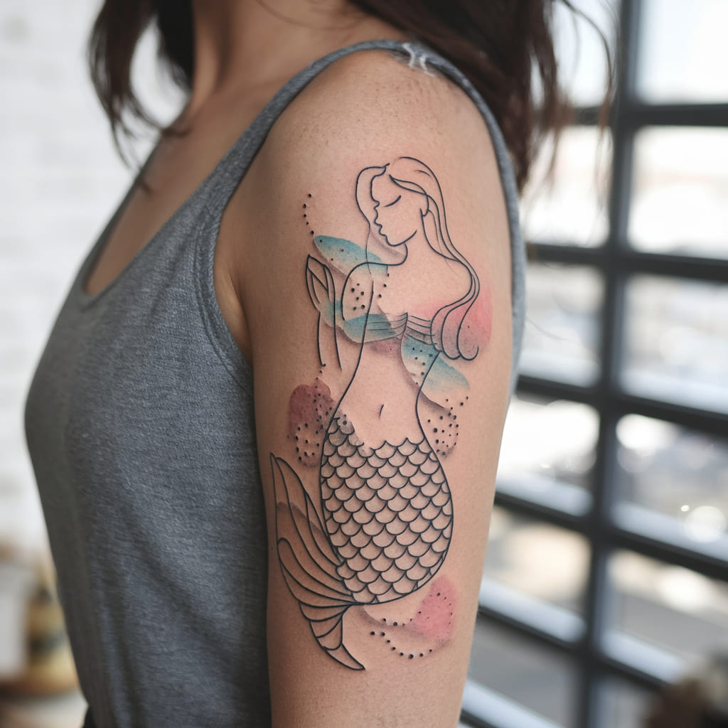 Abstract Mermaid with Abstract Fish Scales