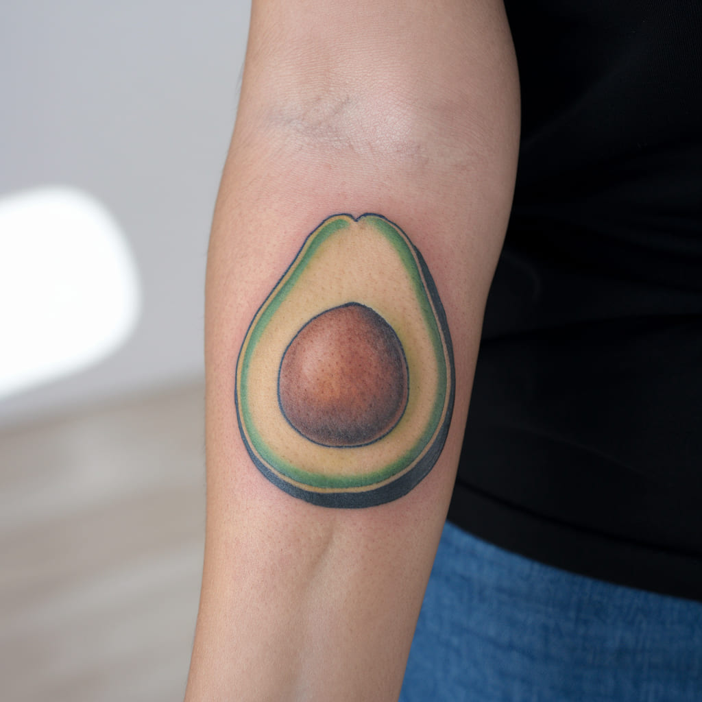 Avocado Half on the Forearm