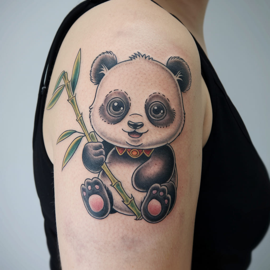 Baby Panda with Bamboo