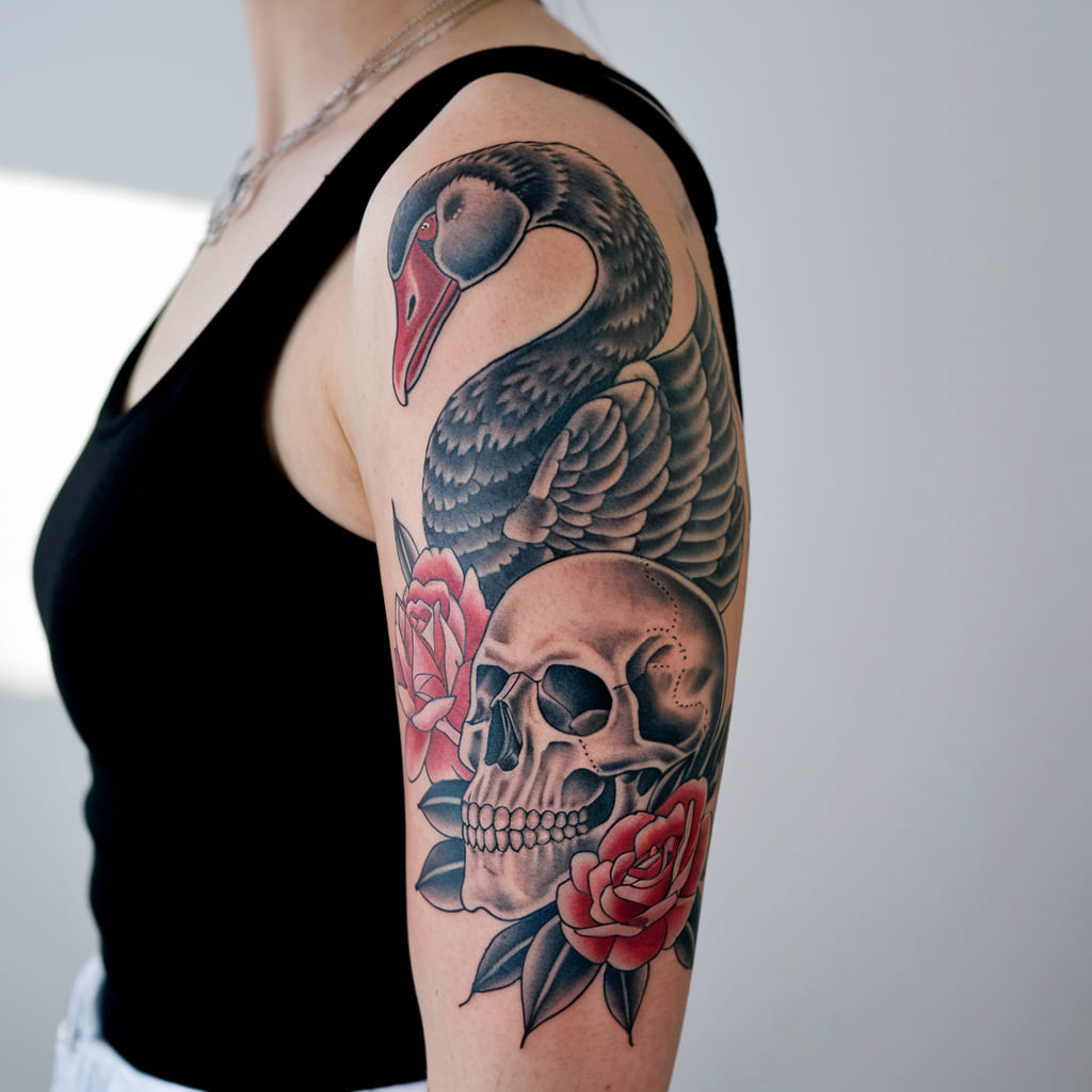 Black Swan and Skull