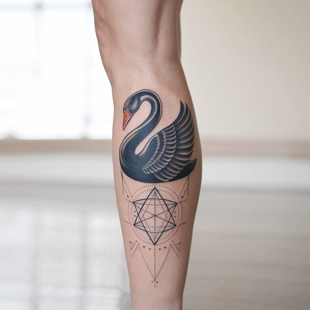 Black Swan with Sacred Geometry