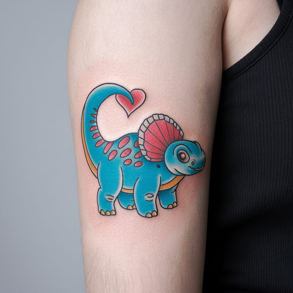 Chibi Brontosaurus with Heart-Shaped Tail