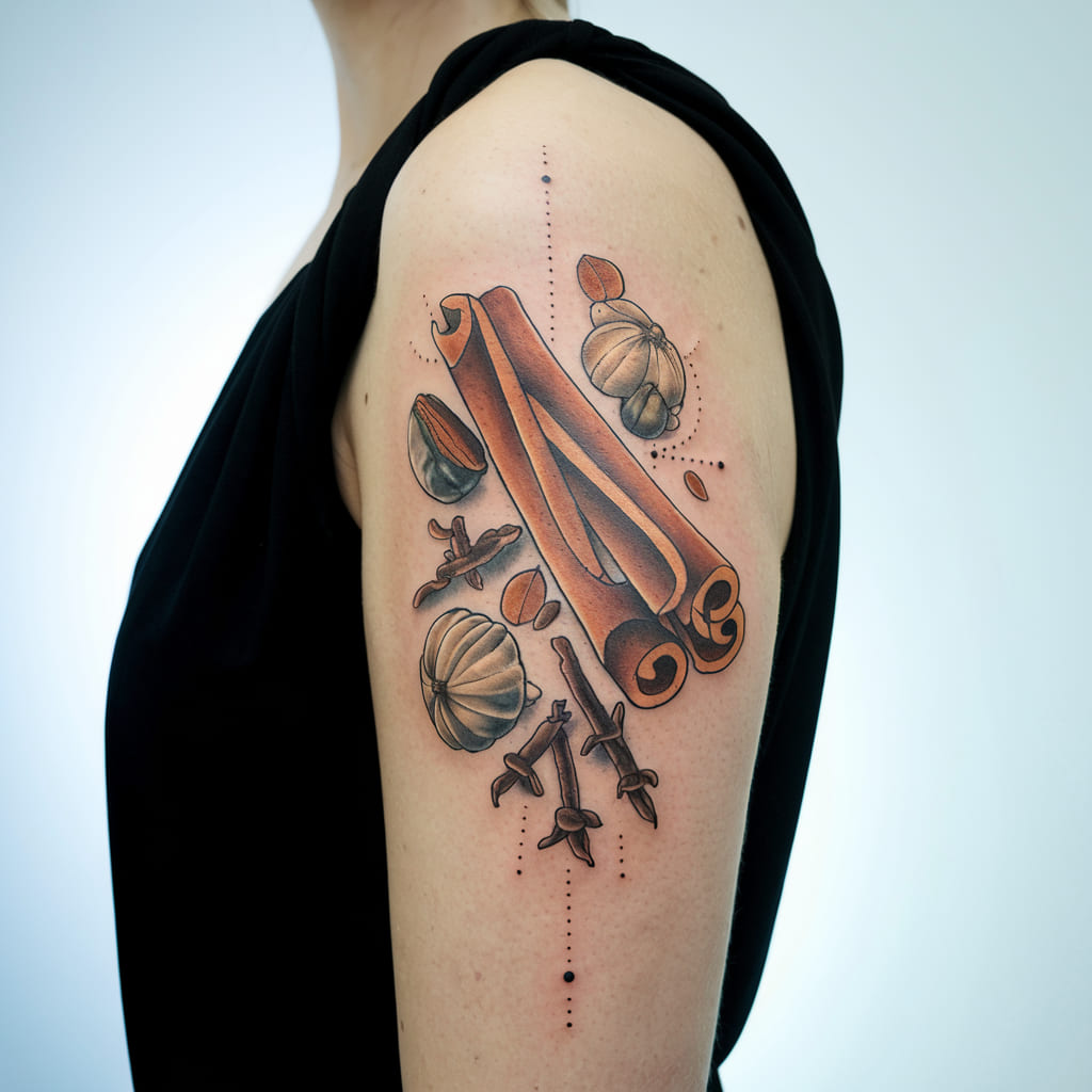 Cinnamon Stick and Spice Tattoo