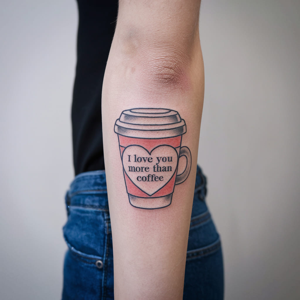 Coffee Cup and Heart Ink