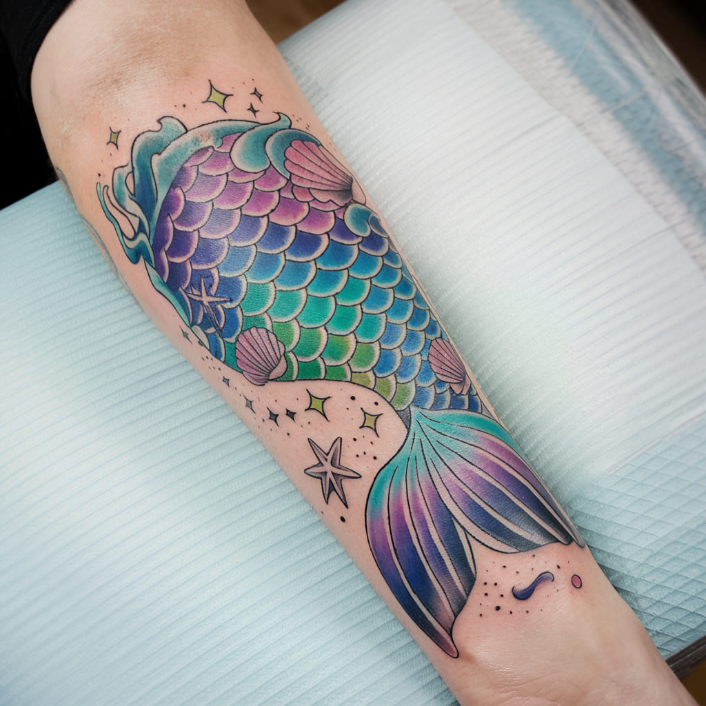 Colorful Abstract Mermaid Tail