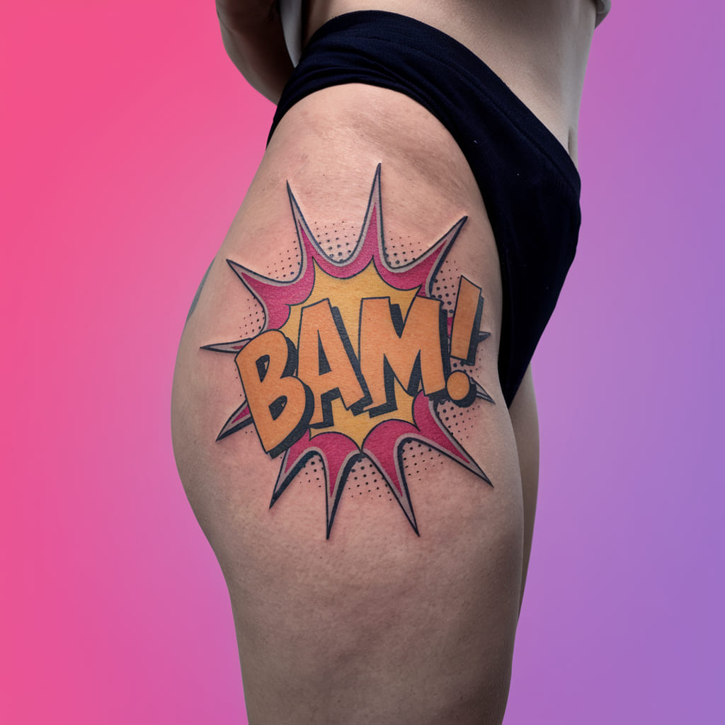 Comic Book Sound Effect Tattoo