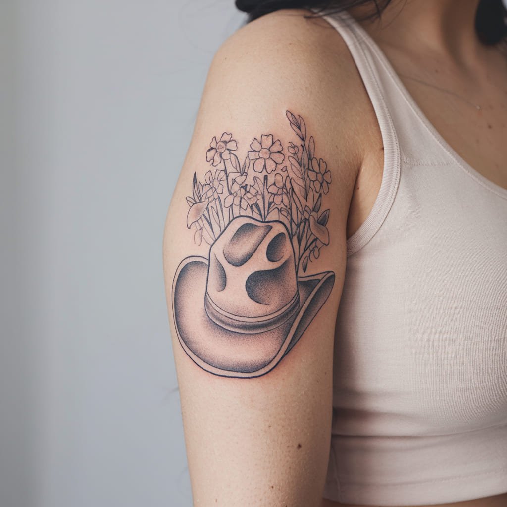 Cowgirl Hat with Flowers