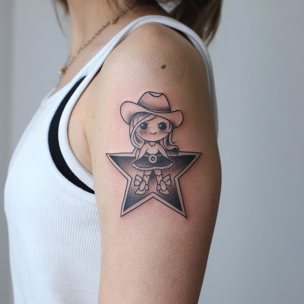 Cowgirl on a Star