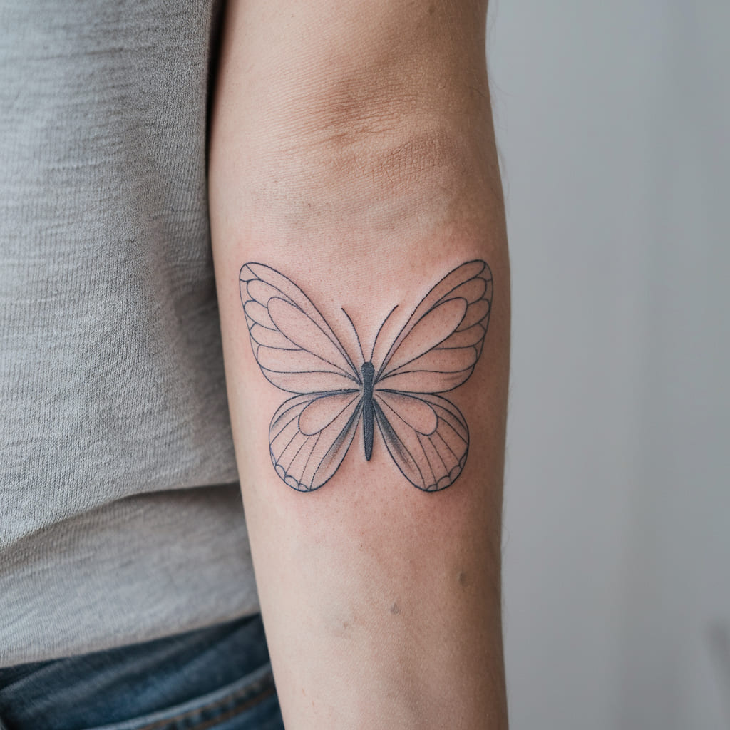 Cute Butterfly with Soft Lines