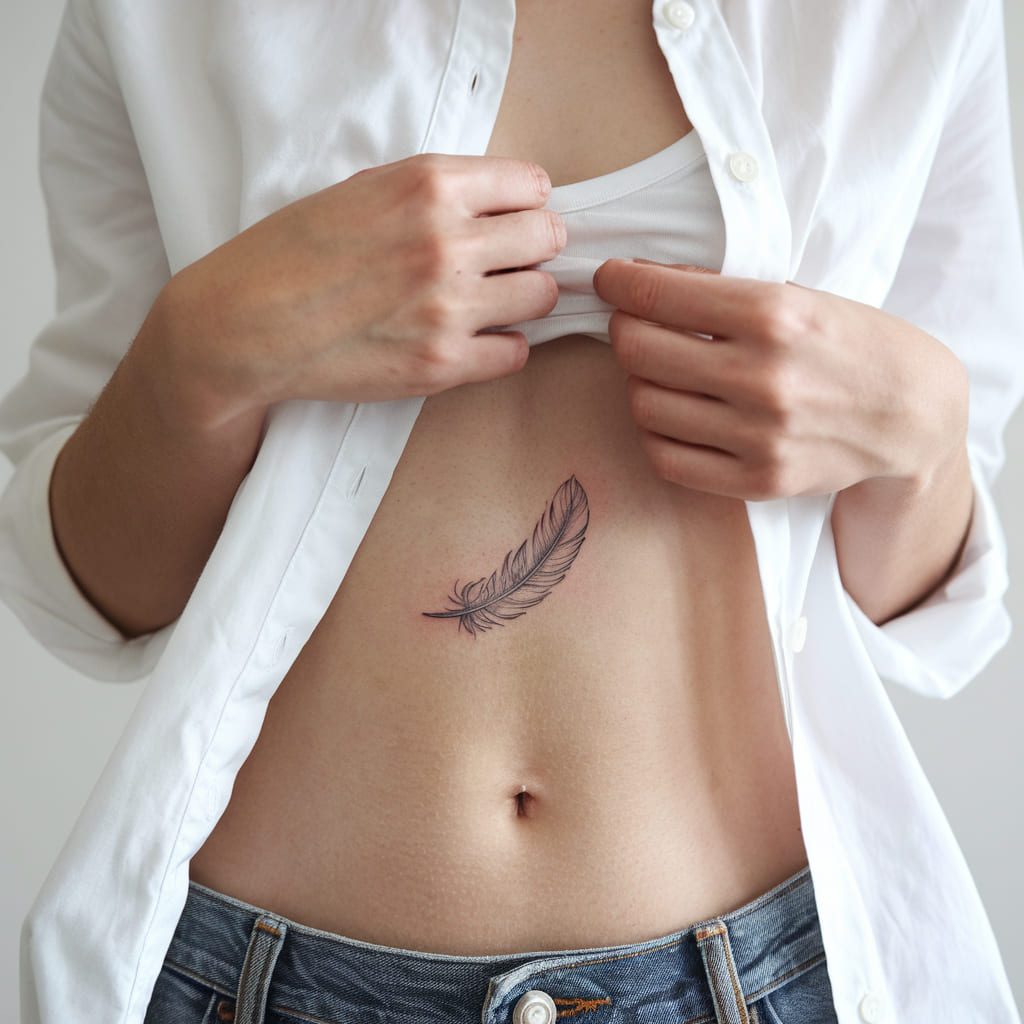 Delicate Feather Tattoo