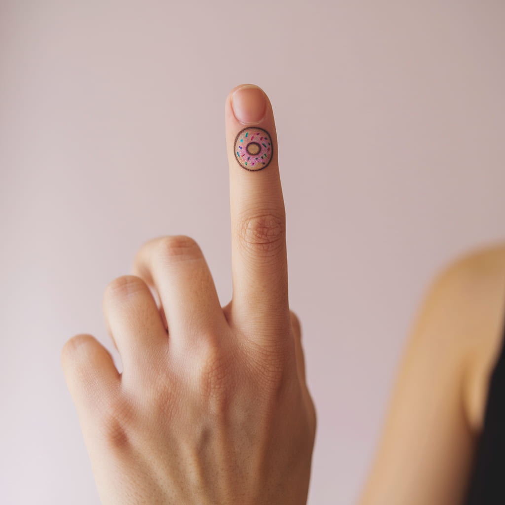 Donut With Sprinkles on the Finger