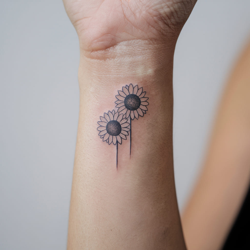 Double Sunflower on the Wrist