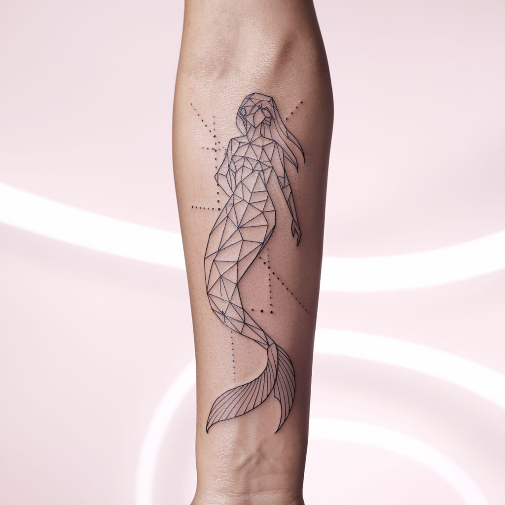 Geometric Mermaid with Fractured Tail