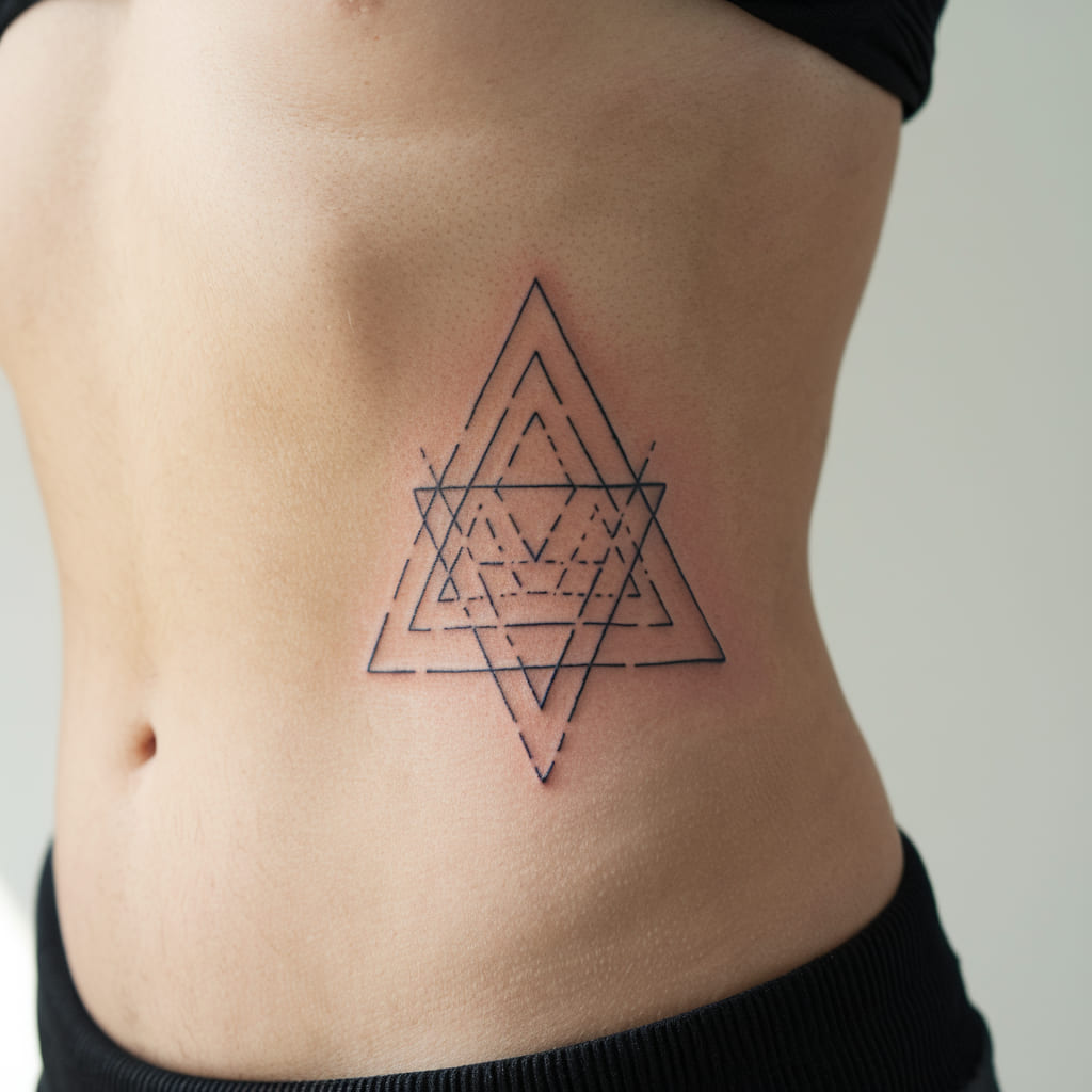 Geometric Triangle Waist Tattoo