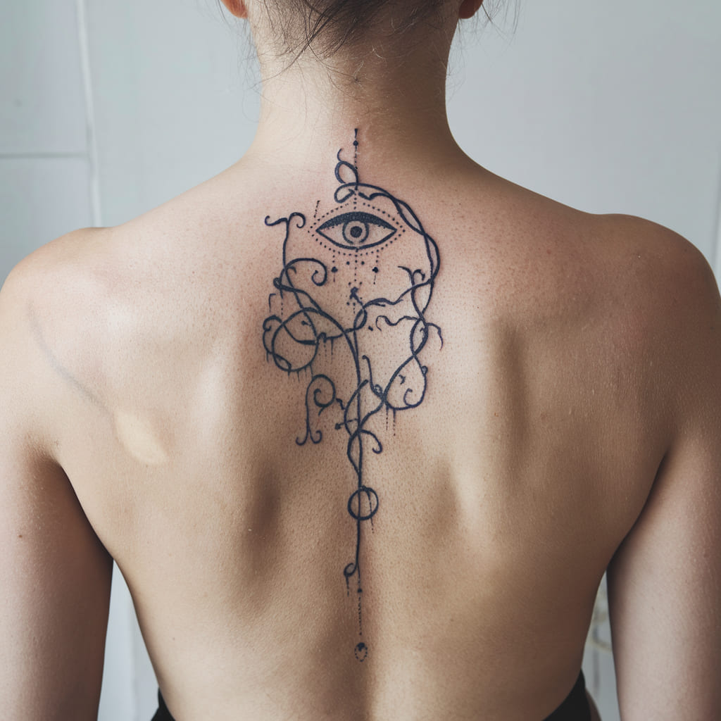 Gothic Vine and Eye Tattoo