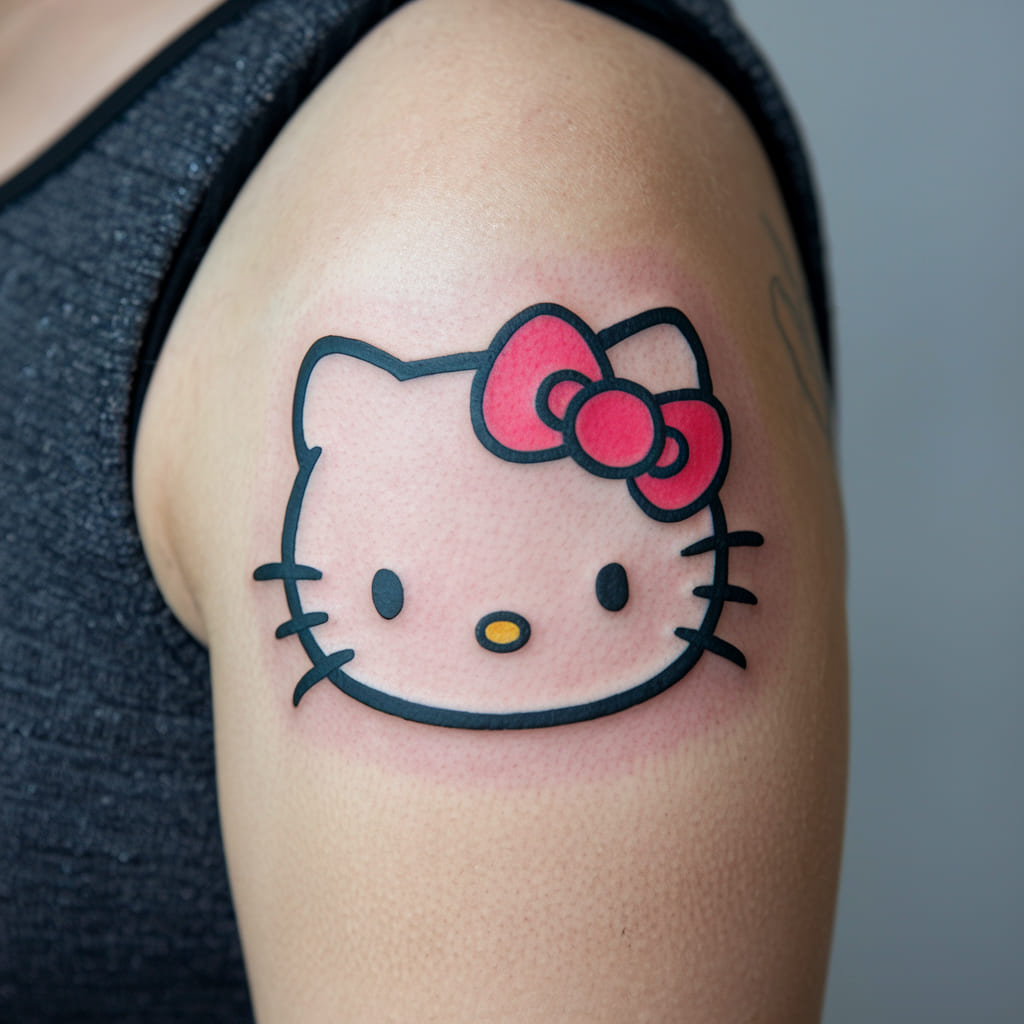 Hello Kitty Bow Tattoo