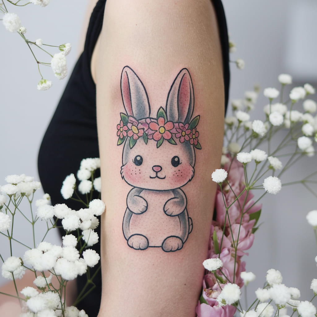 Little Rabbit with Flower Garland