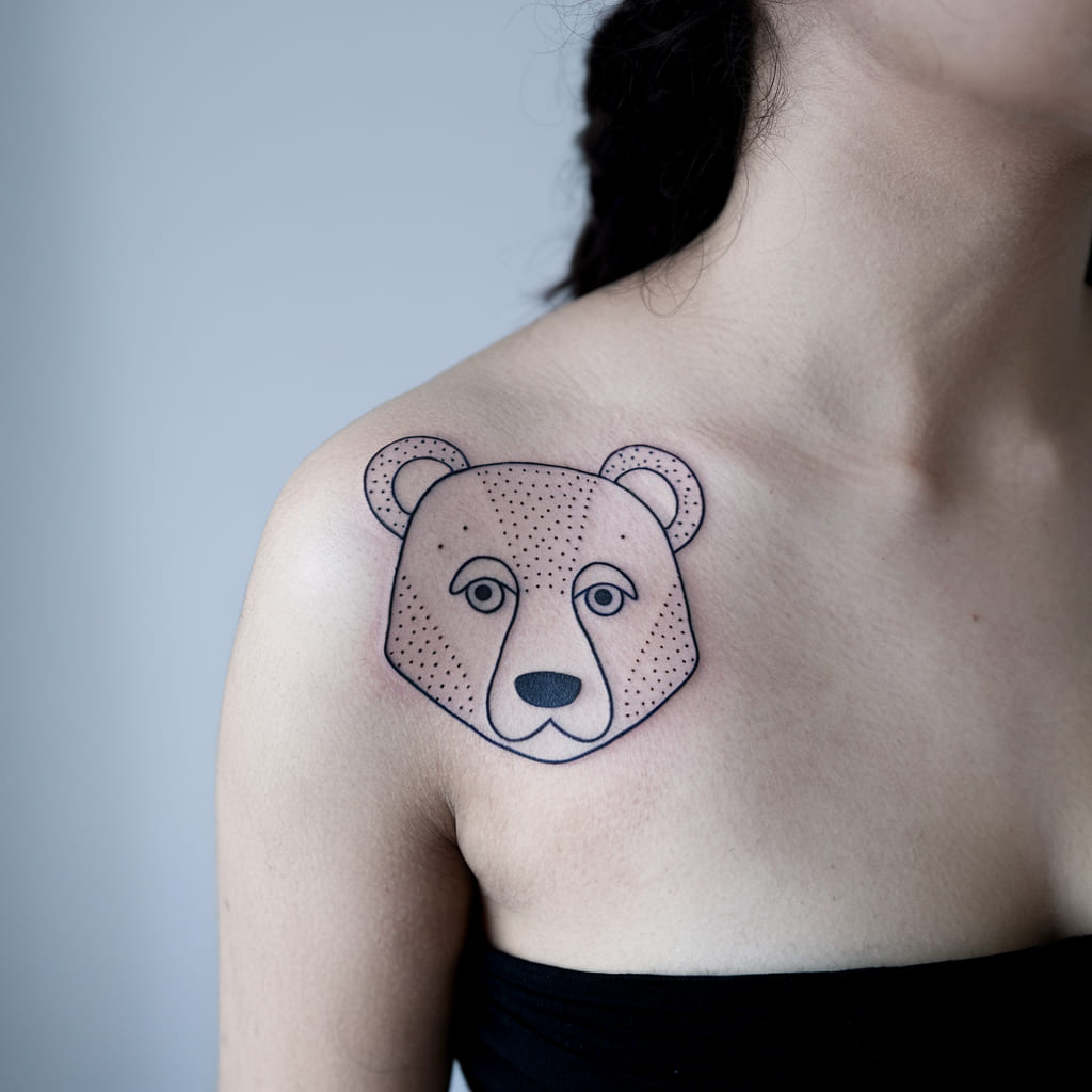 Minimalist Bear with Dotted Features