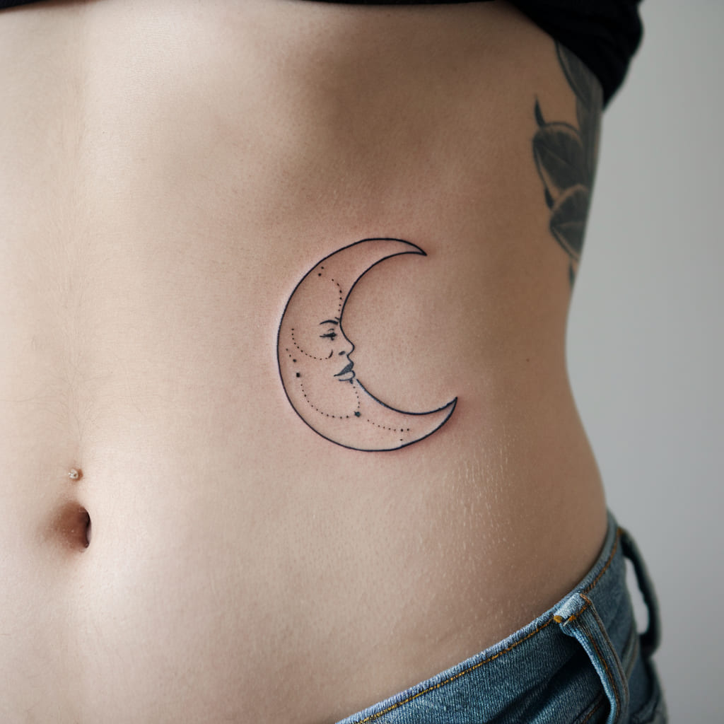 Minimalist Crescent Moon Tattoo