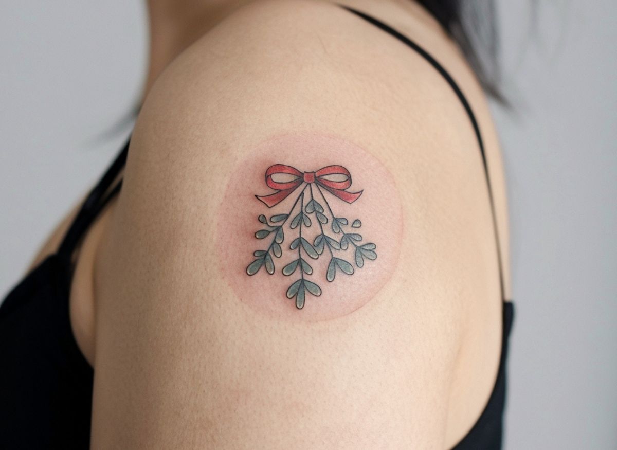20 Tiny Cute Mistletoe Tattoo Ideas As A Little Holiday Magic in Ink