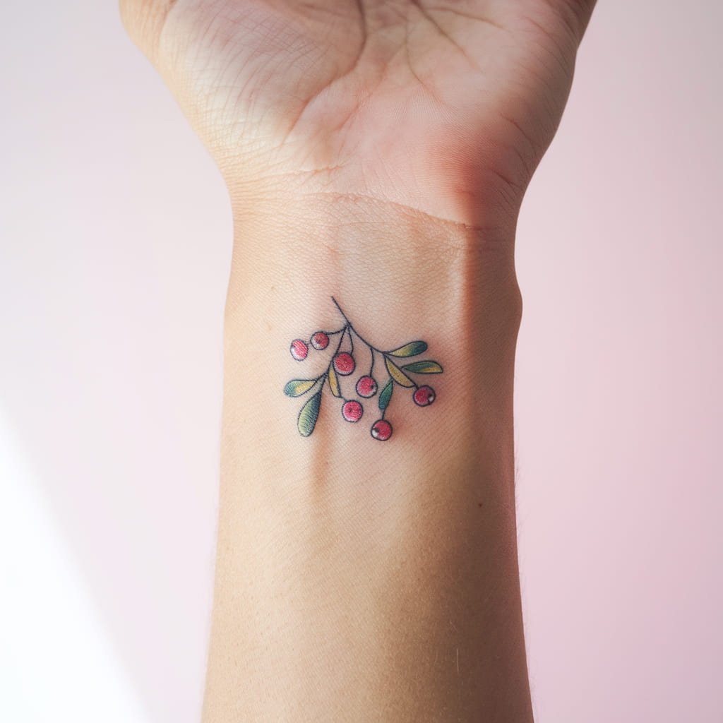 Mistletoe and Berries on the Wrist