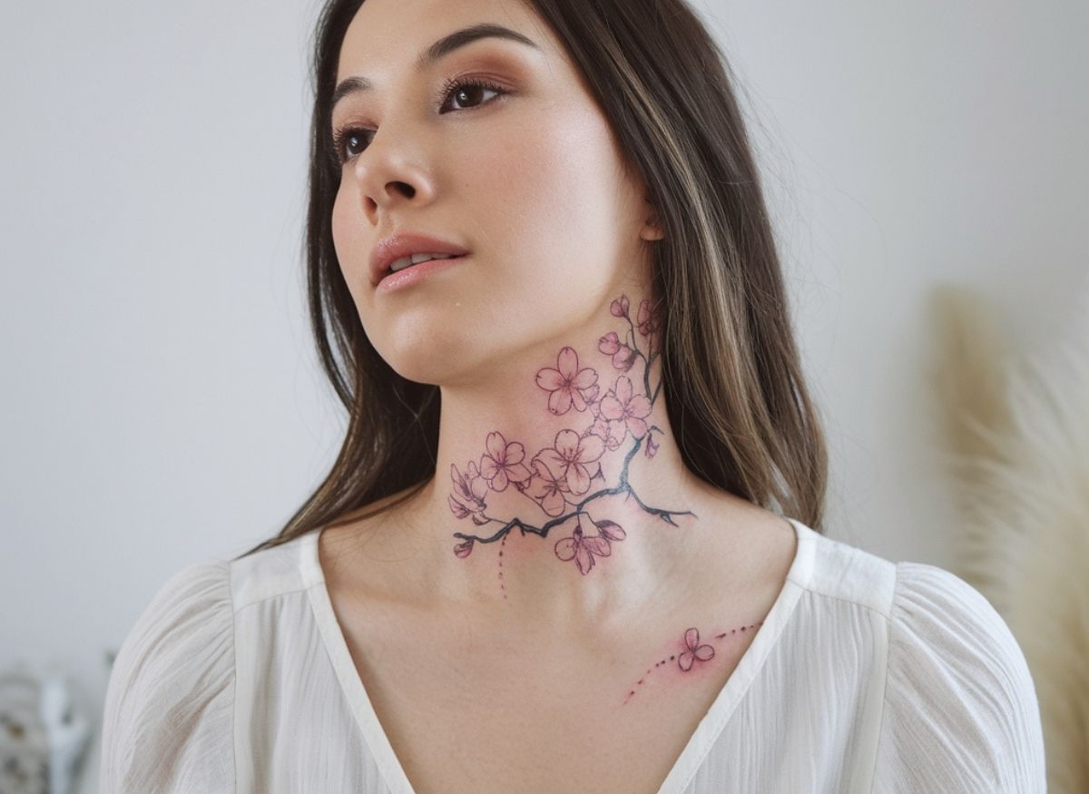 18 Feminine Neck Tattoos to Showcase Your Girly Style