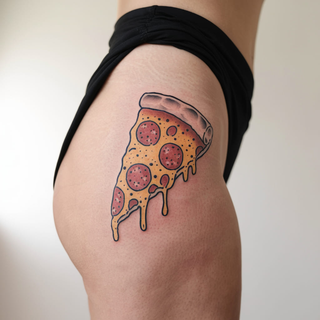 Pizza Slice on the Thigh